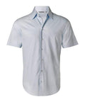 BENCHMARK Men's Self Stripe Short Sleeve Shirt M7100S Corporate Wear Benchmark Pale Blue 38 