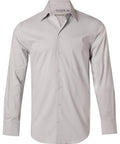 BENCHMARK Men's Ticking Stripe Long Sleeve Shirt M7200L Corporate Wear Benchmark Grey/White 46 