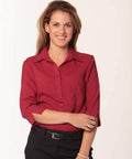 BENCHMARK Women's CoolDry 3/4 Sleeve Shirt M8600Q Corporate Wear Benchmark Red 6 