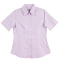 BENCHMARK Women's CVC Oxford Short Sleeve Shirt M8040S Corporate Wear Benchmark Lilac 6 