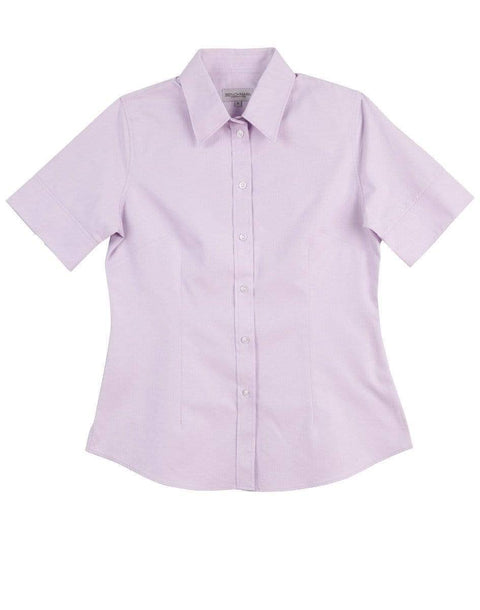BENCHMARK Women's CVC Oxford Short Sleeve Shirt M8040S Corporate Wear Benchmark Lilac 6 