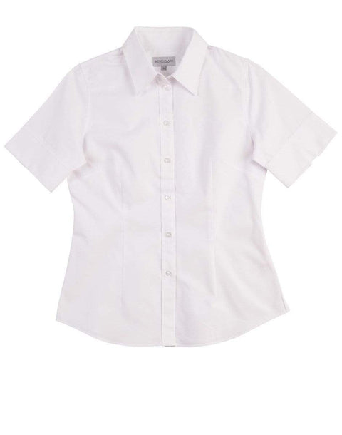 BENCHMARK Women's CVC Oxford Short Sleeve Shirt M8040S Corporate Wear Benchmark White 6 
