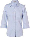 BENCHMARK Women's Fine Chambray 3/4 Sleeve Shirt M8013 Corporate Wear Benchmark Blue 6 