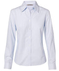BENCHMARK Women's Fine Stripe Long Sleeve Shirt M8212 Corporate Wear Benchmark Pale Blue 6 