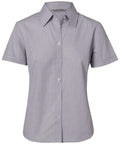 BENCHMARK Women's Fine Stripe Short Sleeve Shirt M8211 Corporate Wear Benchmark Silver Grey 6 