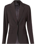 BENCHMARK Women's Poly/Viscose Stretch Stripe One Button Cropped Jacket M9208 Corporate Wear Benchmark Black/Charcoal 6 