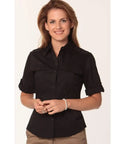 BENCHMARK Women's Short Sleeve Military Shirt M8911 Corporate Wear Benchmark Black 6 