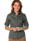 BENCHMARK Women's Short Sleeve Military Shirt M8911 Corporate Wear Benchmark Khaki 6 