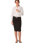 BENCHMARK Women's Wool Blend Stretch Mid Length Lined Pencil Skirt M9470 Corporate Wear Benchmark   