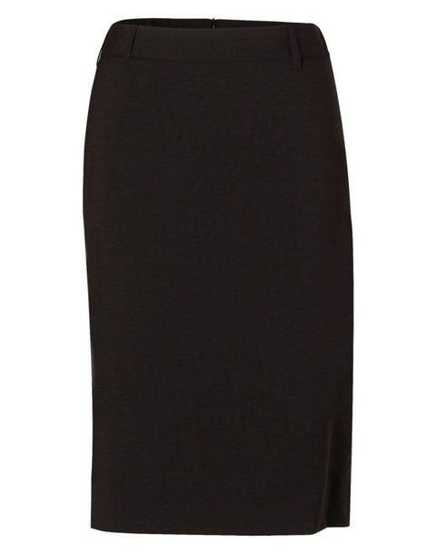 BENCHMARK Women's Wool Blend Stretch Mid Length Lined Pencil Skirt M9470 Corporate Wear Benchmark Navy 6 