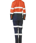 Bisley Work Wear Work Wear Bisley WOMENS TAPED HI VIS COTTON DRILL COVERALL BCL6066T