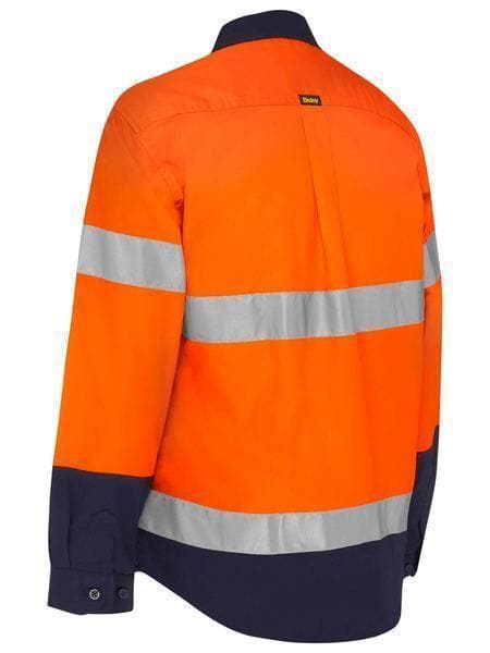 Bisley Workwear Work Wear Bisley WOMENS 3M TAPED HI VIS MATERNITY DRILL SHIRT BLM6456T