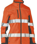 Bisley Workwear Work Wear Orange / 6 Bisley WOMENS TAPED TWO TONE HI VIS SOFT SHELL  BJL6059T