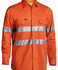 Bisley Workwear Work Wear ORANGE (BVEO) / S BISLEY WORKWEAR 3M TAPED COOL LIGHTWEIGHT HI VIS DRILL SHIRT LONG SLEEVE BS6897
