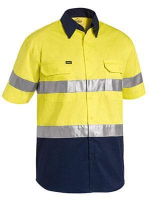 Bisley Workwear Work Wear BISLEY WORKWEAR 3M TAPED COOL LIGHTWEIGHT HI VIS SHIRT SHORT SLEEVE BS1896