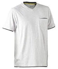 Bisley Workwear Work Wear CHARCOAL MARLE (BCCG) / S BISLEY WORKWEAR FLEX & MOVE™ COTTON V NECK TEE SHORT SLEEVE BK1933