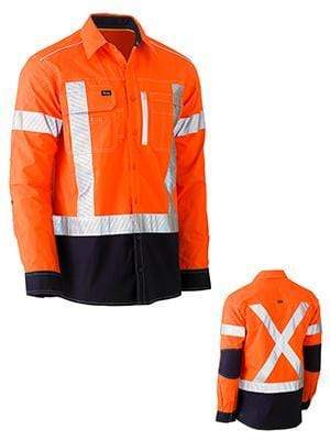 Bisley Workwear Work Wear BISLEY WORKWEAR FLEX & MOVE™ X TAPED HI VIS UTILITY SHIRT LONG SLEEVE BS6177XT