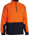Bisley Workwear Work Wear BISLEY WORKWEAR HI VIS FLEECE ZIP PULLOVER BK6989