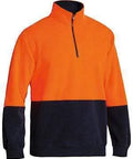 Bisley Workwear Work Wear YELLOW/NAVY (TT04) / S BISLEY WORKWEAR HI VIS POLAR FLEECE ZIP PULLOVER BK6889