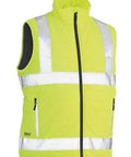 Bisley Workwear Work Wear YELLOW (BBLY) / XS BISLEY WORKWEAR TAPED HI VIS PUFFER VEST - H PATTERN (SHOWER PROOF) BV0329HT