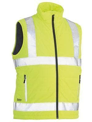 Bisley Workwear Work Wear YELLOW (BBLY) / XS BISLEY WORKWEAR TAPED HI VIS PUFFER VEST - H PATTERN (SHOWER PROOF) BV0329HT