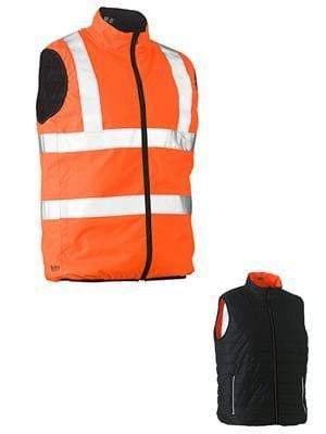 Bisley Workwear Work Wear BISLEY WORKWEAR TAPED HI VIS REVERSIBLE PUFFER VEST (SHOWER PROOF) BV0330HT