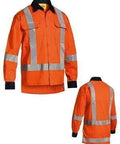 Bisley Workwear Work Wear ORANGE (BVEO) / S BISLEY WORKWEAR TAPED TTMC-W HI VIS DRILL SHIRT - LONG SLEEVE BS6248T