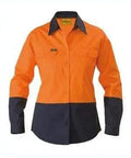 Bisley Workwear Work Wear BISLEY WORKWEAR WOMENS HI VIS DRILL SHIRT LONG SLEEVE BL6267