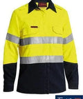 Bisley Workwear Work Wear ORANGE (BVEO) / 8 BISLEY WORKWEAR WOMENS TENCATE TECASAFE® PLUS 700 TAPED HI VIS FR VENTED SHIRT LONG SLEEVE BL8082T