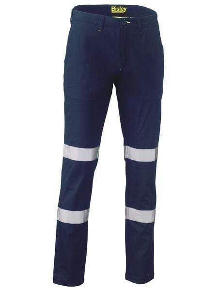 Bisley Workwear Work Wear Navy / 74 L Bisley TAPED BIOMOTION STRETCH COTTON DRILL  BP6008T