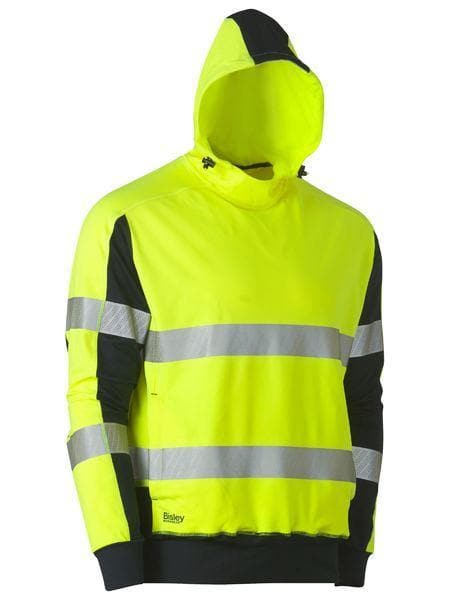 Bisley Workwear Worl Wear Yellow/Navy / XS Bisley TAPED HI VIS STRETCHY FLEECE HOODIE BK6815T