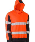 Bisley Workwear Worl Wear Orange/Navy / XS Bisley TAPED HI VIS STRETCHY FLEECE HOODIE BK6815T