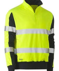 Bisley Workwear Worl Wear Bisley TAPED HI VIS STRETCHY FLEECE ZIP PULLOVER BK6817T