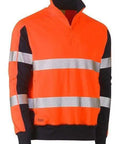 Bisley Workwear Worl Wear Orange/Navy / XS Bisley TAPED HI VIS STRETCHY FLEECE ZIP PULLOVER BK6817T