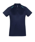 Biz Care Casual Wear Navy/Teal / 8 Biz Collection Academy Ladies Polo P012LS