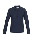 Biz Care Casual Wear Navy / 8 Biz Collection Crew Ladies L/S Polo P400LL