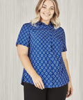 Biz Care Womens Easy Stretch Daisy Print Short Sleeve Shirt CS948LS - Simply Scrubs Australia