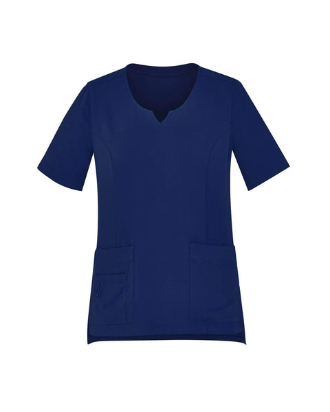 Biz Care Womens Tailored Fit Round Neck Scrub Top CST942LS - Simply Scrubs Australia