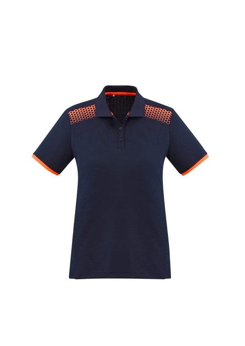 Biz Collection Casual Wear 6 / Navy/Fluoro Orange Biz Collection Galaxy Ladies Polo P900LS