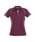 Biz Collection Casual Wear 8 / Maroon/White Biz Collection Razor Ladies Polo P405LS