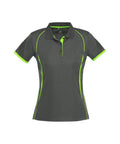 Biz Collection Casual Wear 8 / Grey/Fluoro Lime Biz Collection Razor Ladies Polo P405LS