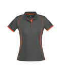 Biz Collection Casual Wear 8 / Grey/Fluoro Orange Biz Collection Razor Ladies Polo P405LS