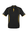 Biz Collection Casual Wear S / Black/Gold Biz Collection Razor Mens Polo Shirt Biz Cool™ P405MS