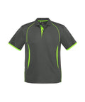 Biz Collection Casual Wear S / Grey/Fluoro Lime Biz Collection Razor Mens Polo Shirt Biz Cool™ P405MS