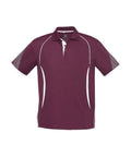 Biz Collection Casual Wear S / Maroon/White Biz Collection Razor Mens Polo Shirt Biz Cool™ P405MS