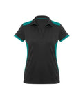 Biz Collection Casual Wear 6 / Black/Teal Biz Collection Rival Ladies Polo P705LS