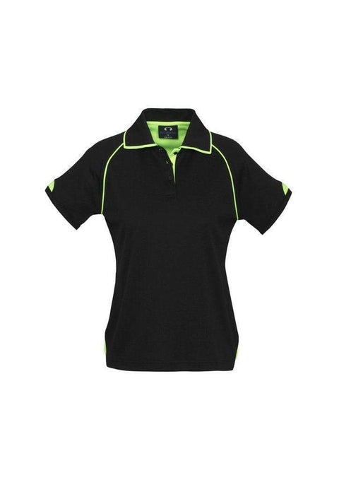 Biz Collection Casual Wear Black/Fluoro Lime / 8 Biz Collection Women’s Fusion Polo P29022