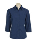 Biz Collection Corporate Wear Biz Collection Women’s Micro Check 3/4 Sleeve Shirt Lb8200
