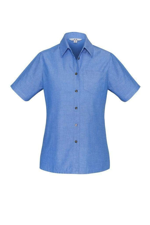 Biz Collection Corporate Wear Biz Collection Women’s Wrinkle Free Chambray Short Sleeve Shirt Lb6200