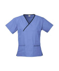 Biz Collection Women’s Contrast Crossover Scrubs Top H10722 - Simply Scrubs Australia